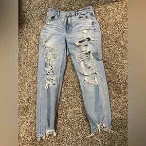 American eagle ripped jeans size 12 mom jeans high waist